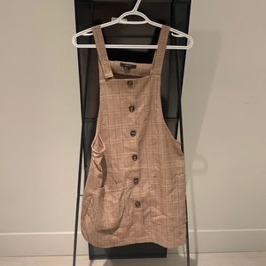 plaid overall dress